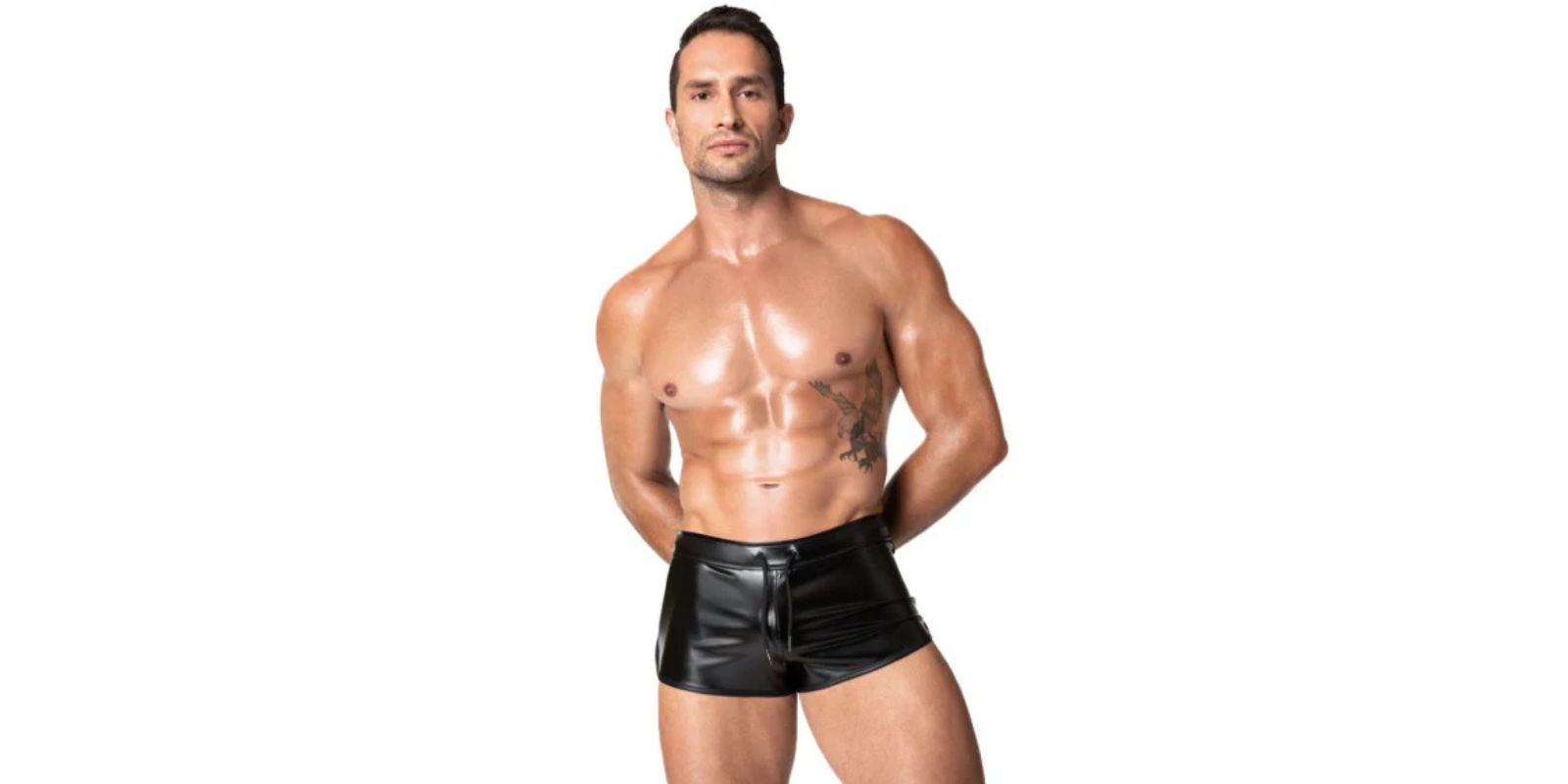 Noir Handmade Frenzy Sexy Tight Fitting Mens Shorts | Good Girl Guide Escorting in Australia
